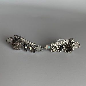 Kendra Scott Silver and Black Ear Climbers